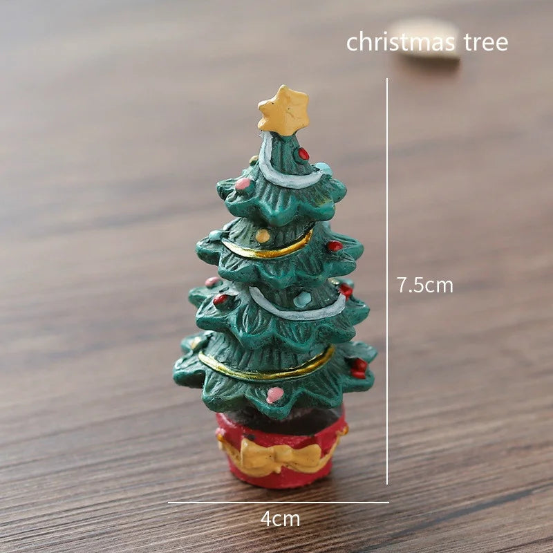 Mini Santa & Elk Resin Christmas Ornament – Holiday Decor Christmas Resin Ornament Babs christmas tree Yellow