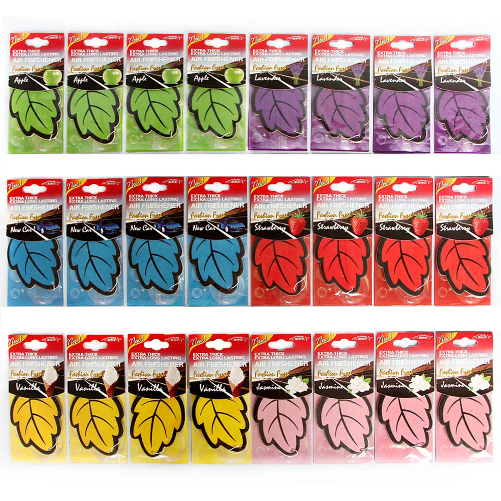 6-Pack Leaf Hanging Car Air Freshener – 6 Scents | Paper Car Air Freshener Babs