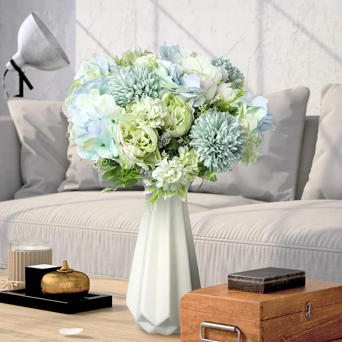 Artificial Silk Peony Hydrangea Bouquet – Wedding & Home Decor Artificial Flower Bouquet Babs