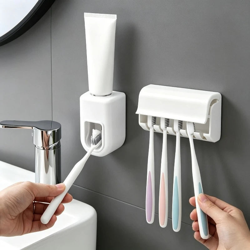 Wall Mounted Toothbrush Holder & Toothpaste Dispenser Toothbrush Holder Babs