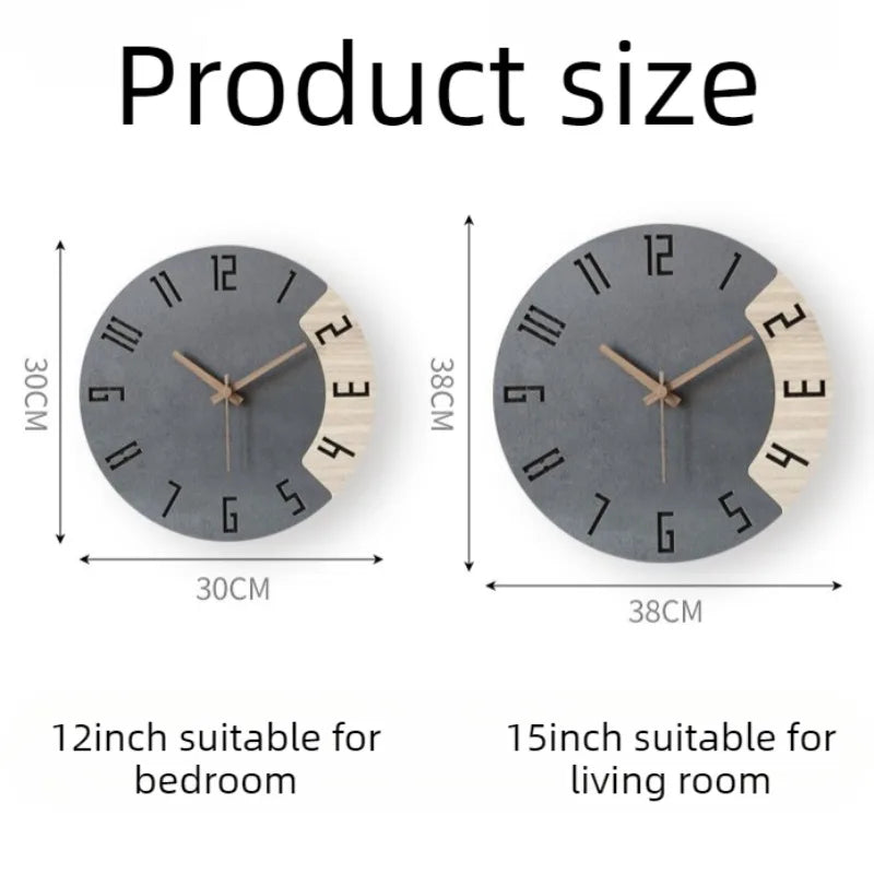 Nordic Silent Wall Clock – Modern Minimalist Wood & Acrylic Decor Silent Wall Clock Babs