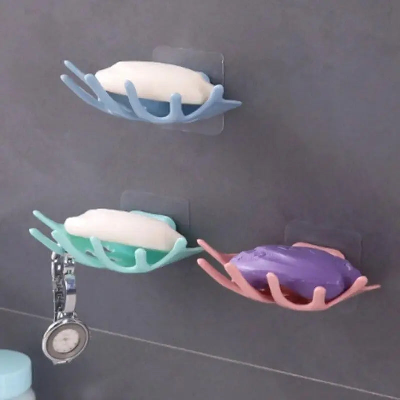Punch-Free Wall Soap Holder with Drain | Bathroom Rack Wall Soap Holder Babs