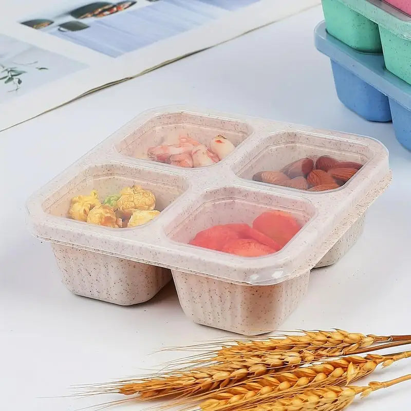 4-Compartment Bento Snack Box – Reusable Divided Lunch Container Bento Lunch Box Babs