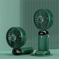 Portable Rechargeable Handheld Fan – 5-Speed, LED, Aromatherapy Handheld Portable Fan Babs green