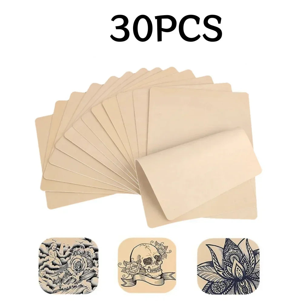 Double-Sided Tattoo & Eyebrow Practice Skin – Fake Skin Sheets Tattoo Practice Skin Babs 30PCS