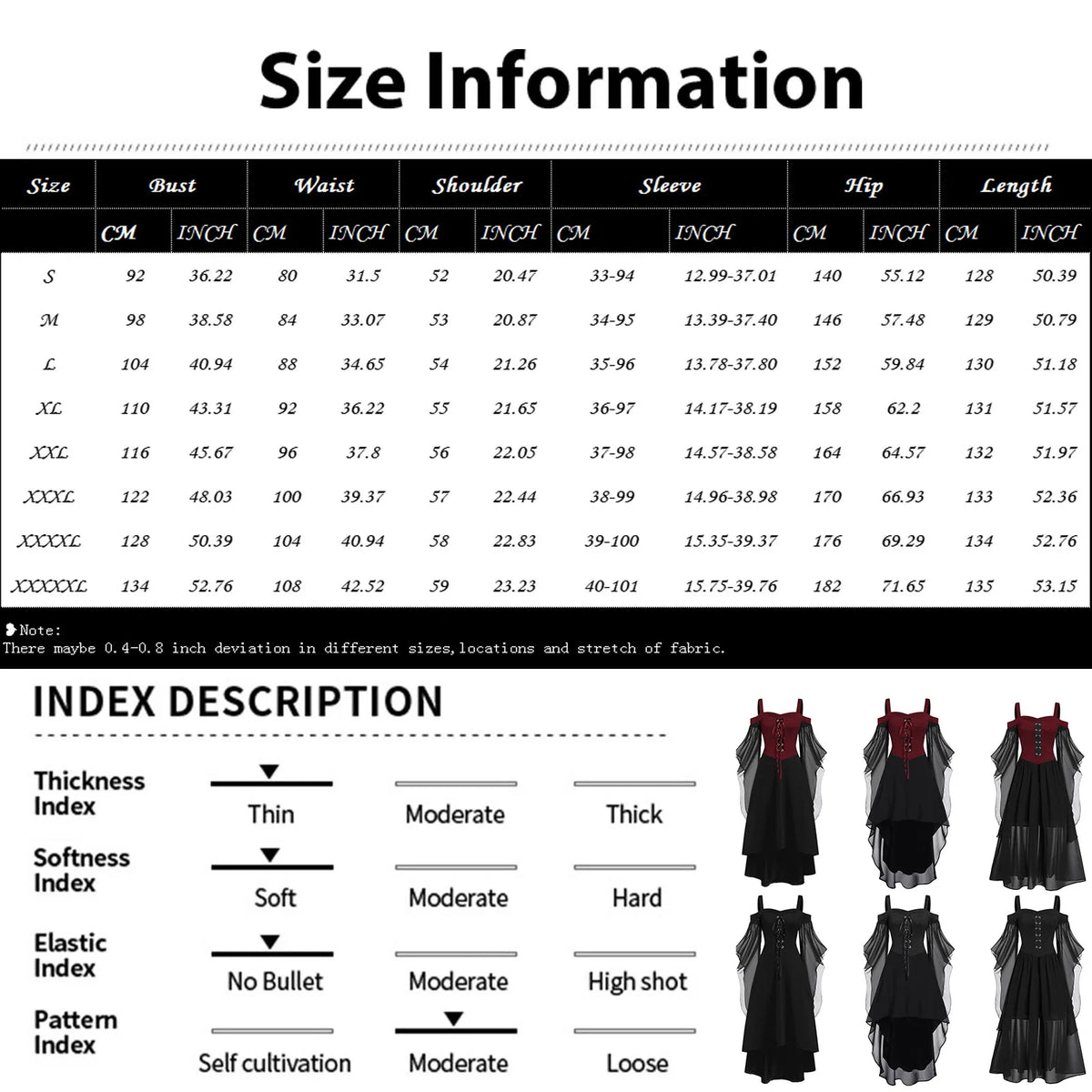 Women's Gothic Medieval Witch Dress – Plus Size Halloween Costume Gothic Costume Dress Babs