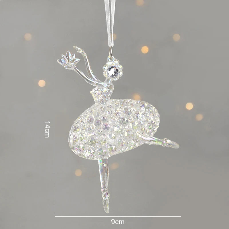 Acrylic Christmas Ornaments – Elk, Angel & Bell Pendants 2024 Christmas Tree Ornaments Babs Ballet Girl
