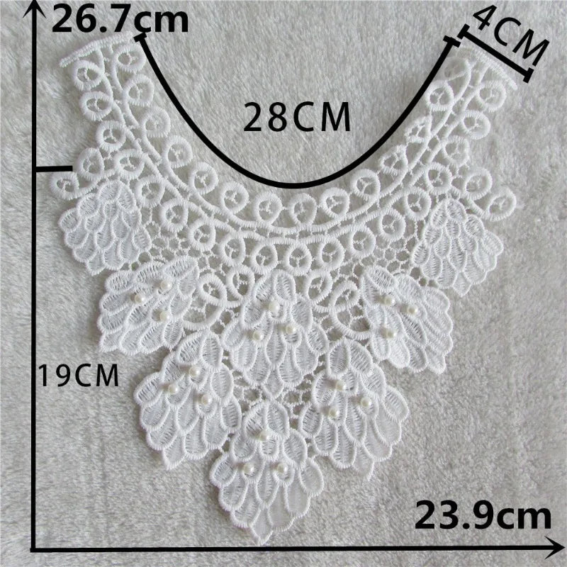 Pearl Lace Collar Trim – DIY Embroidery Sewing Lace Fabric Lace Fabric Trim Babs