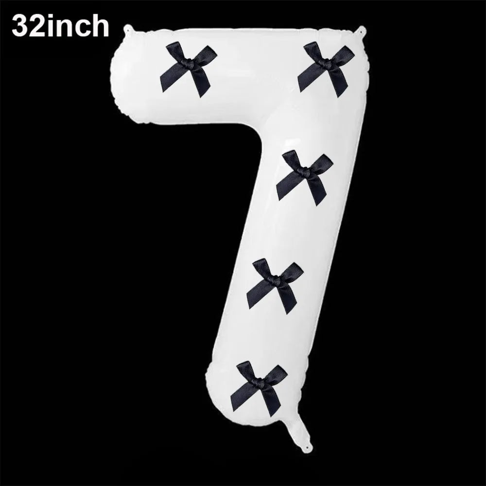 32" Black Bow Number Balloon Kit – Party & Wedding Décor