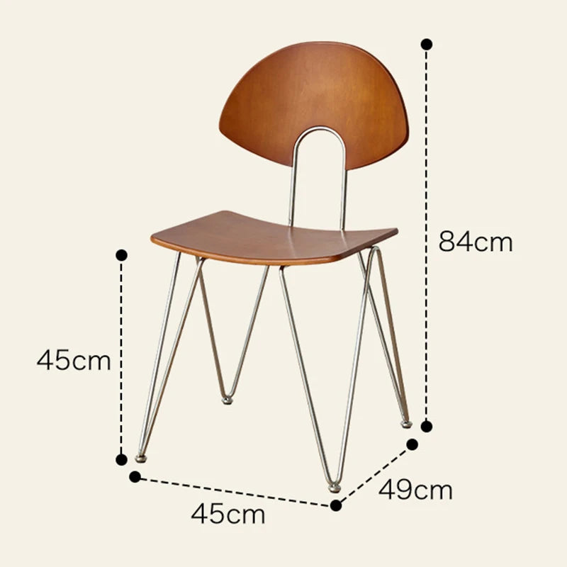 Nordic Solid Wood Dining Chair – Modern Minimalist Design Dining Chair Babs Walnut Color