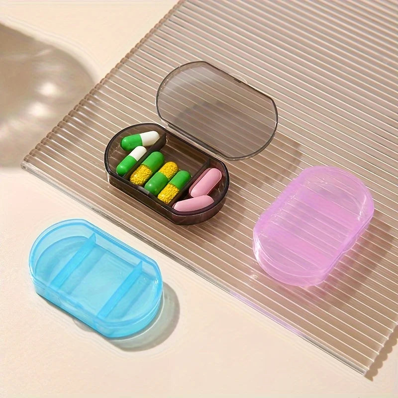 4-Pack Mini 3-Compartment Pill Organizer – Flip-Top Case Pill Organizer Case Babs