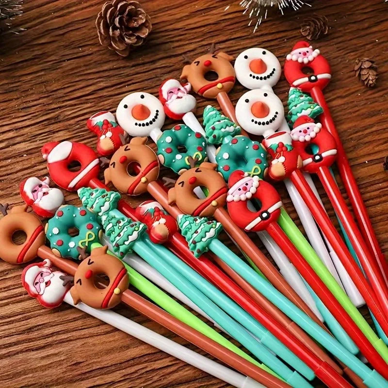 Christmas Holiday Ballpoint Pen Set | 0.5mm Black Ink, 5 Designs Holiday Ballpoint Pen Set Babs