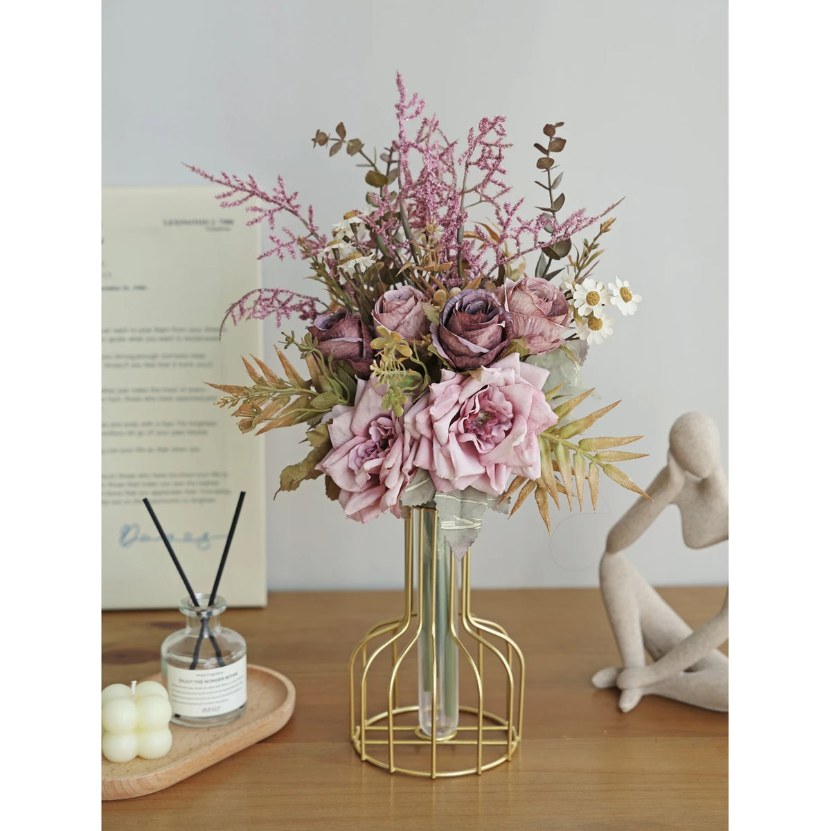 Artificial Silk Peony Rose Bouquet – Wedding & Home Décor Artificial Flower Bouquet Babs