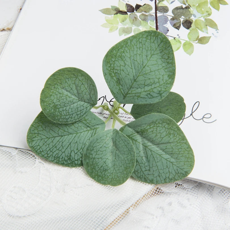 50/100Pcs Silk Eucalyptus Rose Leaves UV-Protected Artificial Decor Artificial Decorative Leaves Babs