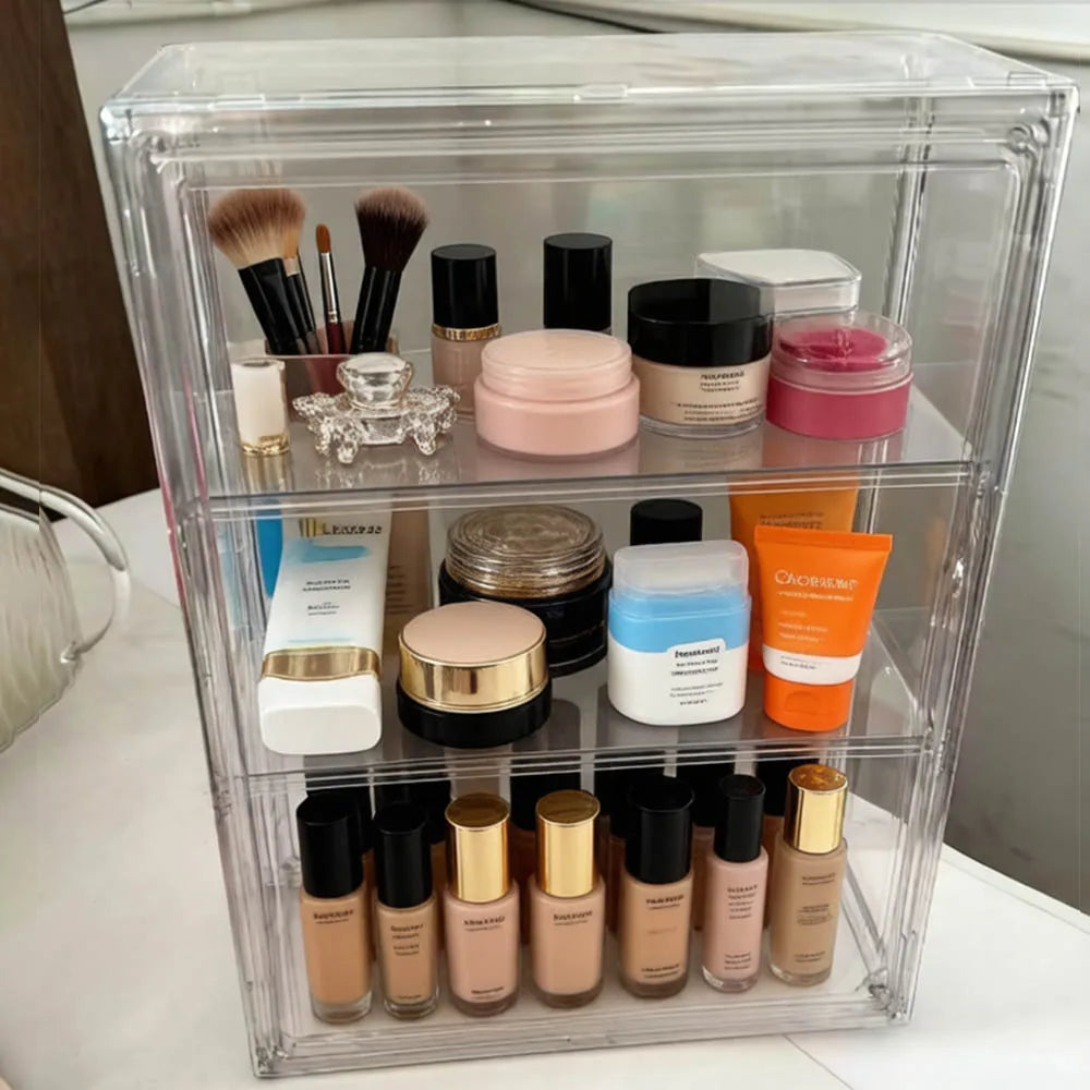 Clear Stackable Storage Box Magnetic Lid – Display Organizer Display Storage Box Babs