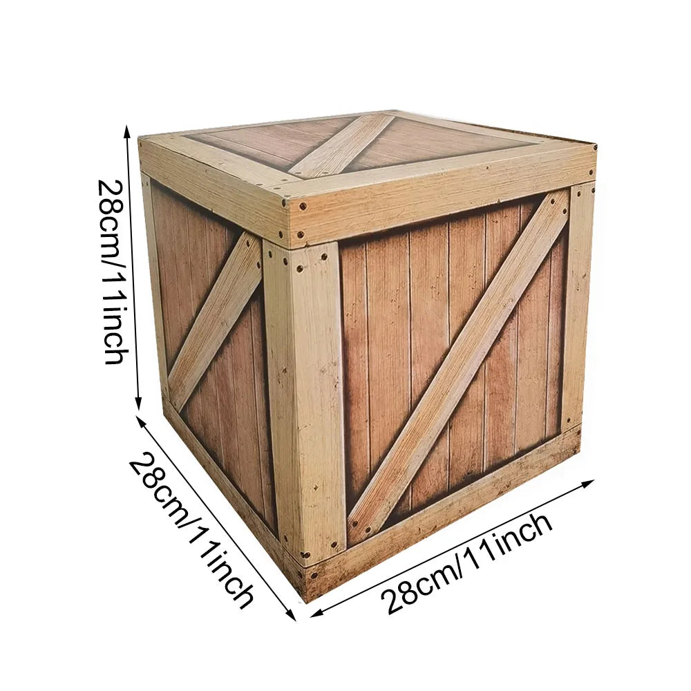 Western Cowboy Party Boxes – Hay Bale & Wine Barrel Decor Props Party Decoration Boxes Babs C AS show 28cm