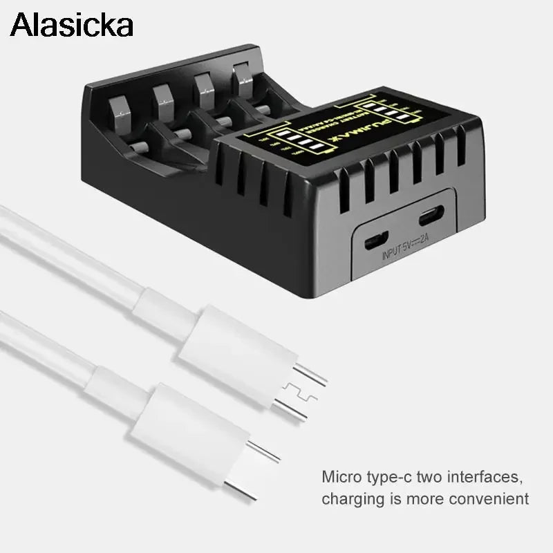 4-Slot AA/AAA Ni-MH Ni-Cd Battery Charger with LED Indicator Battery Charger Babs