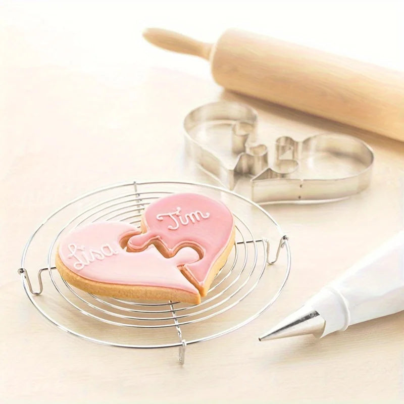 Love Puzzle Cookie Cutter – 3D Stainless Steel Fondant Mold Cookie Cutter Mold Babs