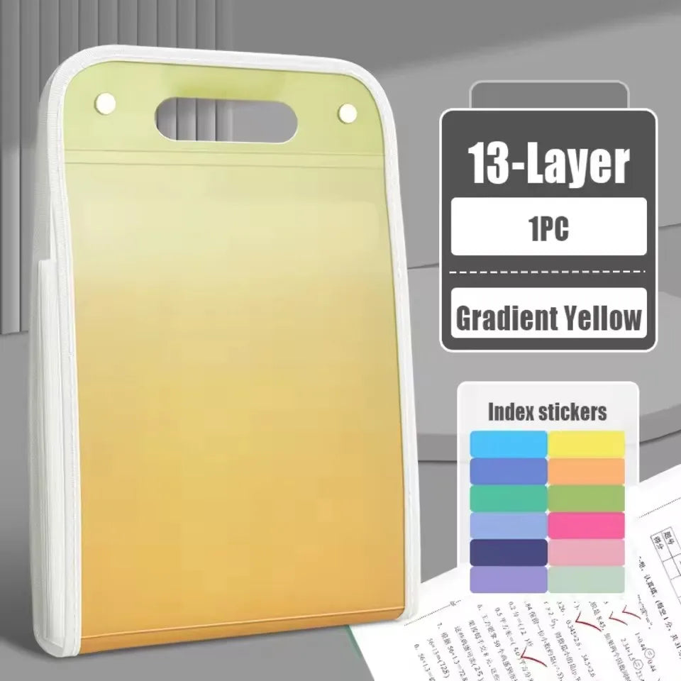 13-Pocket Expandable File Folder – Accordion Document Organiser Accordion File Organiser Babs Gradient Yellow