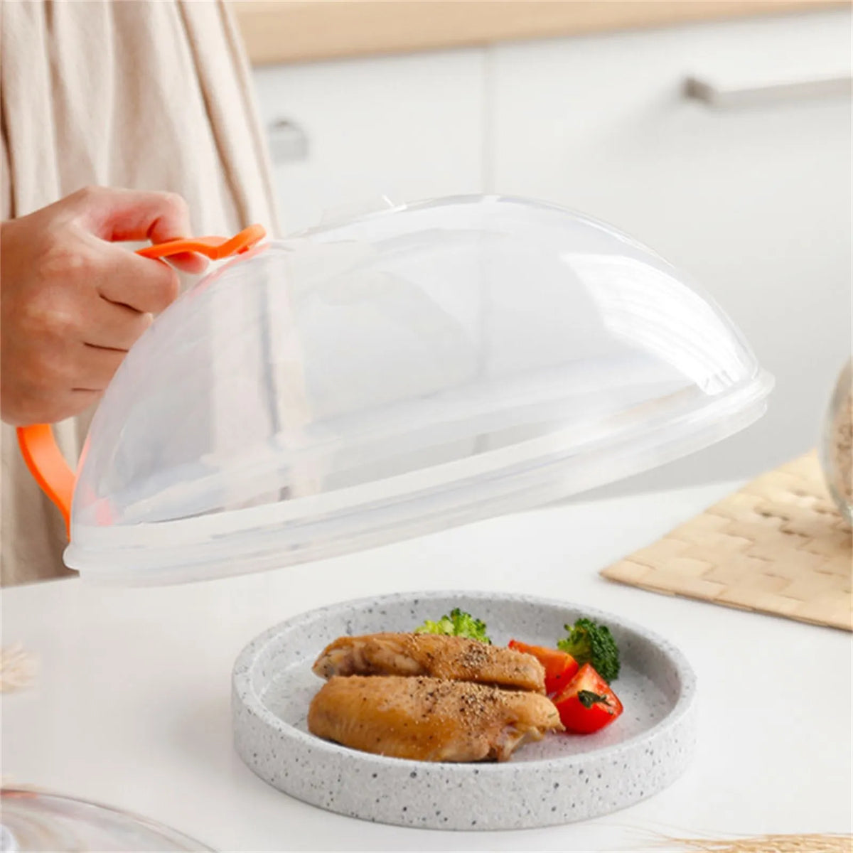 BPA-Free Vented Microwave Splatter Cover with Handle Microwave Splatter Cover Babs