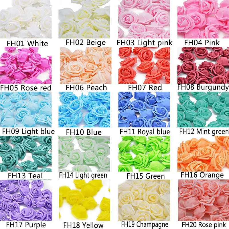 20pcs Multicolor Foam Rose Heads – Artificial Flowers for Weddings Artificial Flower Heads Babs