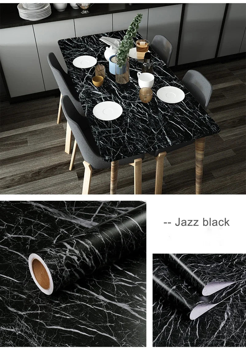 40cm Marble Self-Adhesive PVC Wallpaper – Waterproof Vinyl Film Self-Adhesive Wallpaper Babs