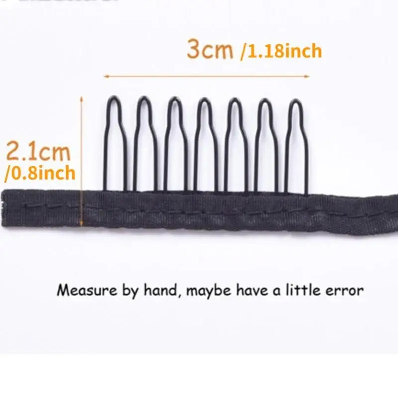 20Pcs Metal Wig Cap Combs for Hair Extensions & Clips Wig Cap Combs Babs