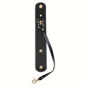 Vintage Leather Glove Holder Strap with Clasp for Handbag & Hat Bag Accessory Strap Babs black