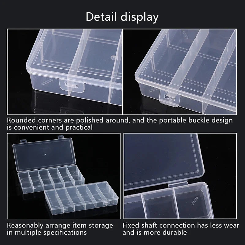 6-Compartment Transparent Jewelry & Cosmetics Organizer Jewelry Organizer Box Babs