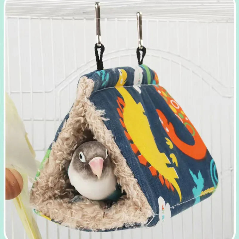 Parrot Cotton Nest – Warm Triangle Hanging Bird Hammock Bird Nest Hammock Babs