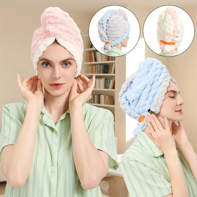 Quick-Dry Microfiber Hair Towel Cap – Oversized & Absorbent Hair Towel Cap Babs