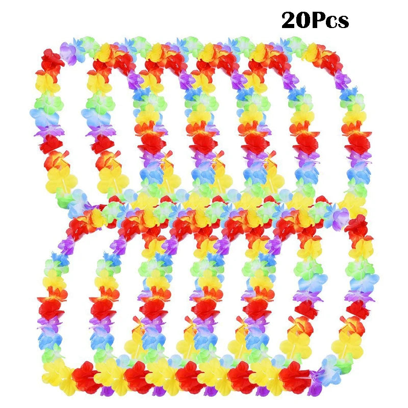 Hawaii Artificial Flower Leis Necklace Bulk 20/36/50 Pcs Flower Lei Necklace Babs 20pcs1