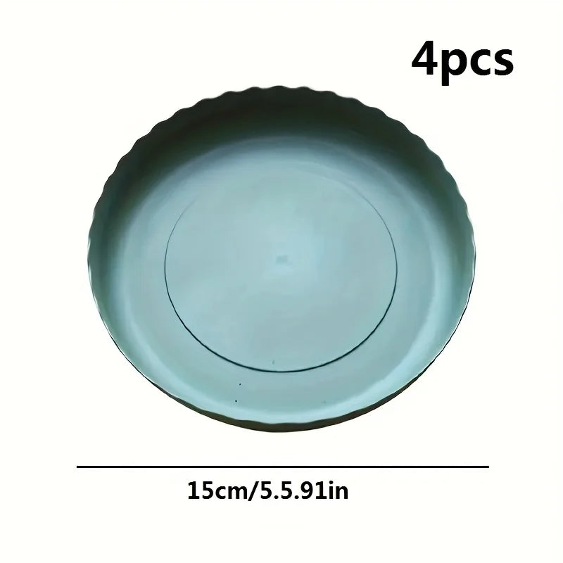 4-Pack Flower Pot Drip Trays for Succulents & Indoor Plants Plant Drip Trays Babs green 15cm