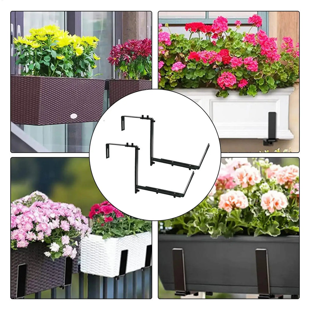 Adjustable Metal Railing Planter Bracket for Fence & Garden Planter Bracket Babs