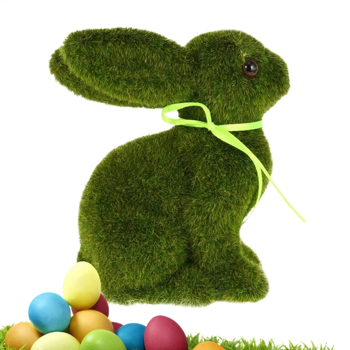 Moss Bunny Easter Rabbit Foam Flocking Garden Decoration Easter Garden Decoration Babs