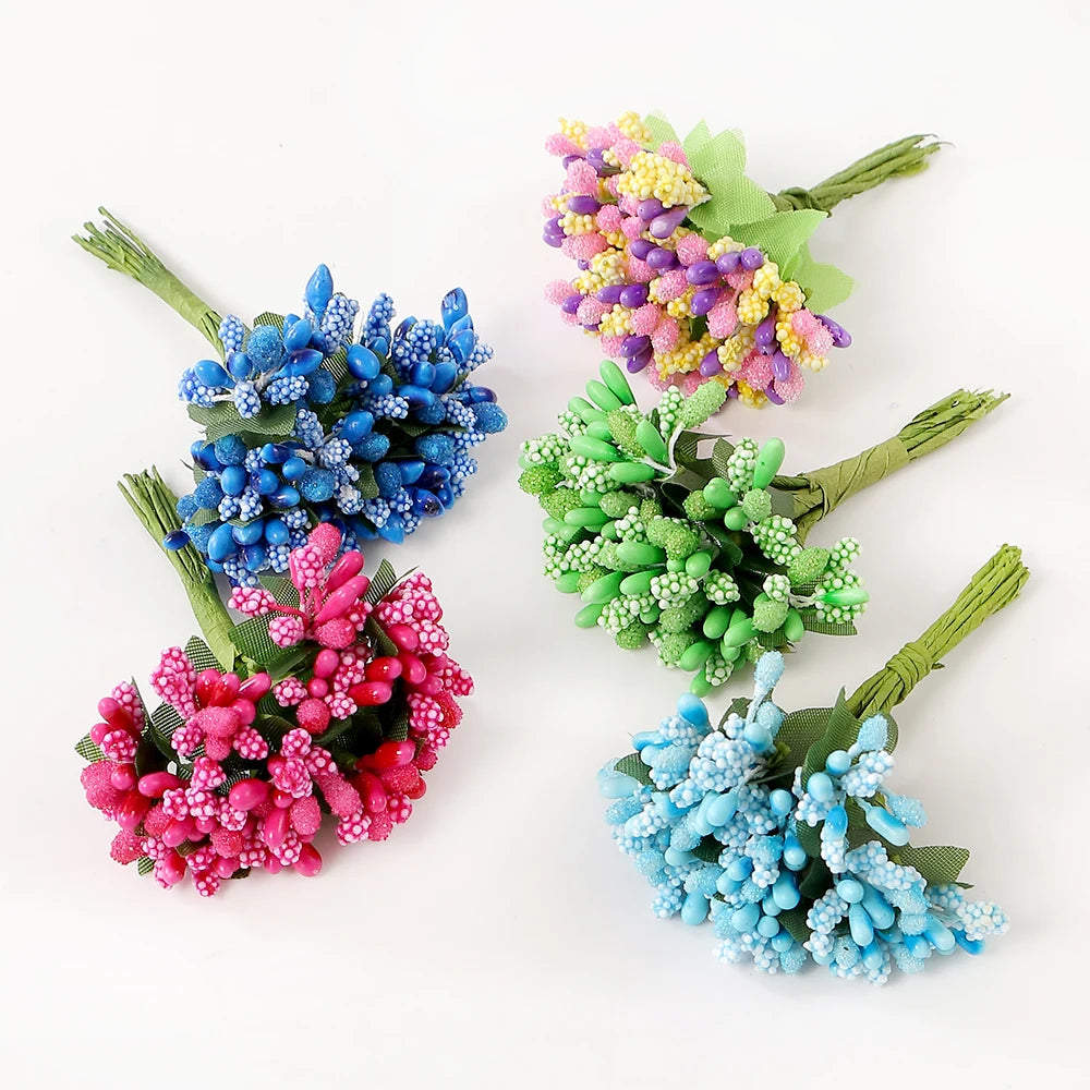12Pcs Artificial Berry Stamen Flowers – DIY Wedding & Christmas Artificial Craft Flowers Babs