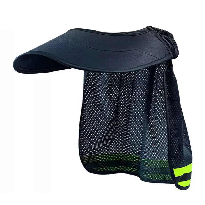 Reflective Mesh Sun Hat with Neck Shawl – Anti-UV Beach Cap Sun Hat Babs one size blue