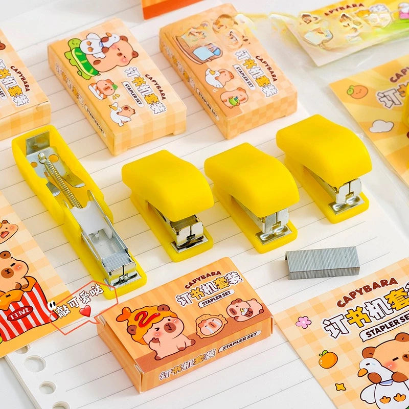 Cute Capybara Mini Stapler Kit – School & Office Supplies Mini Stapler Kit Babs