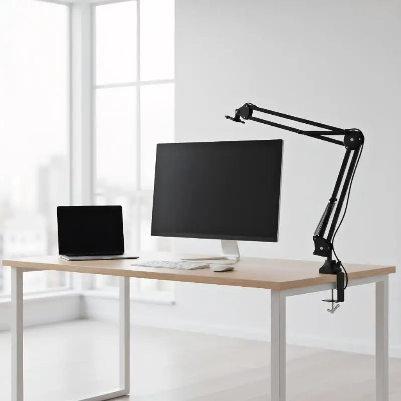 Foldable Microphone Boom Arm Stand – 360° Rotation Desk Mount Microphone Boom Arm Babs