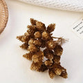 12Pcs Artificial Pine Cone Flowers – Christmas & Wedding Decor Artificial Floral Decor Babs Golden-2bundle