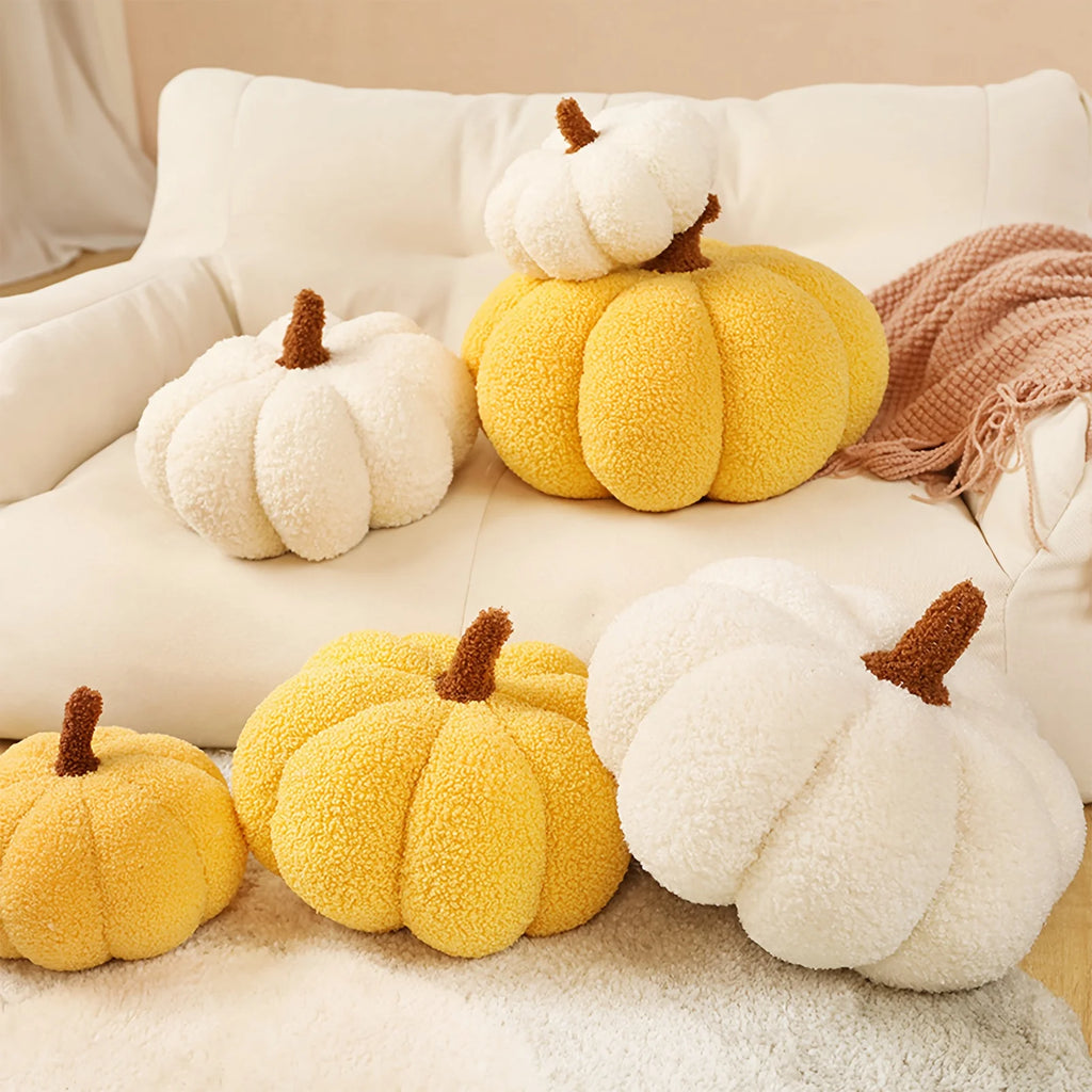 3D Plush Pumpkin Pillow – Fall Halloween Thanksgiving Cushion Plush Throw Pillow Babs