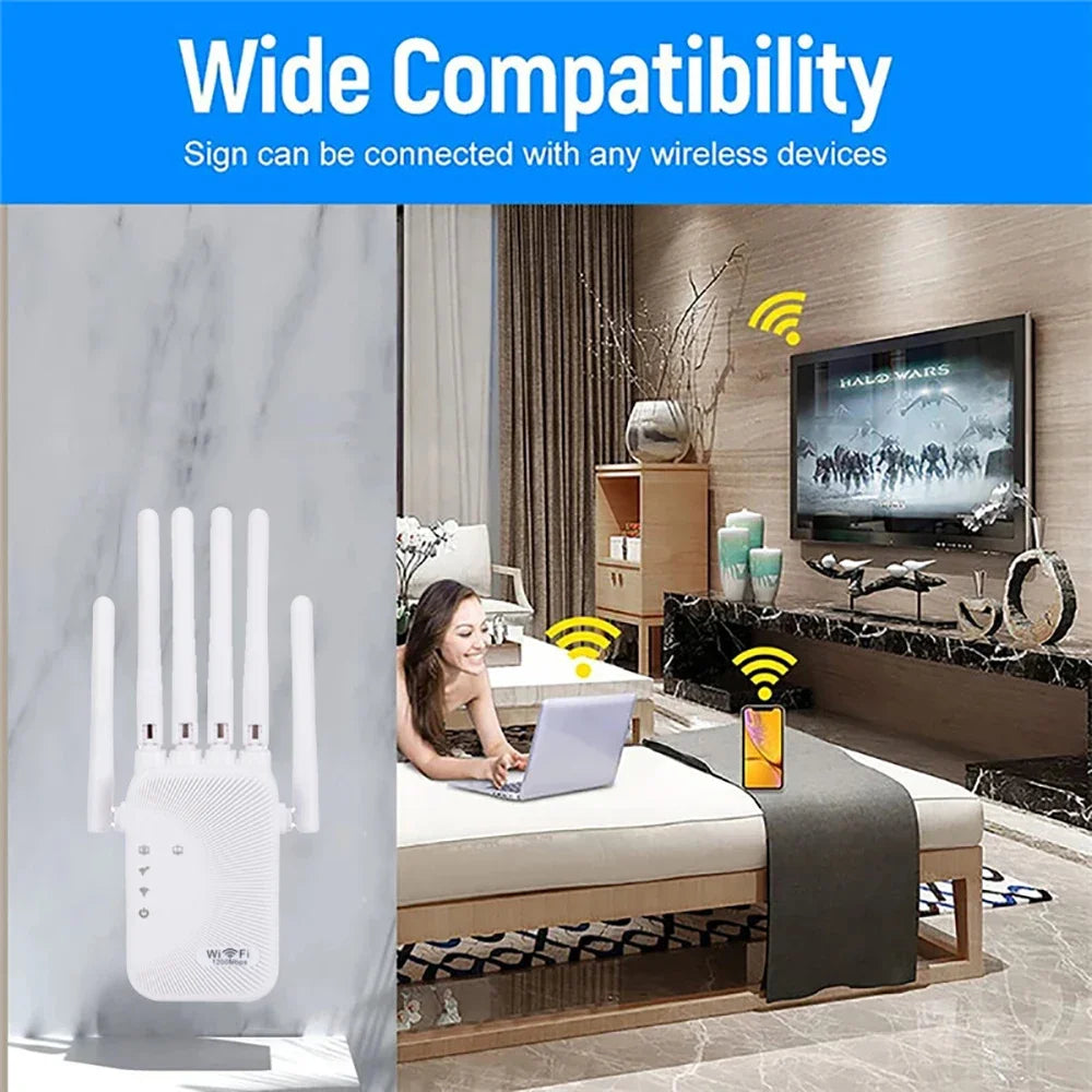 AC1200 Dual Band WiFi Extender 1200Mbps 2.4G & 5GHz Repeater WiFi Range Extender Babs