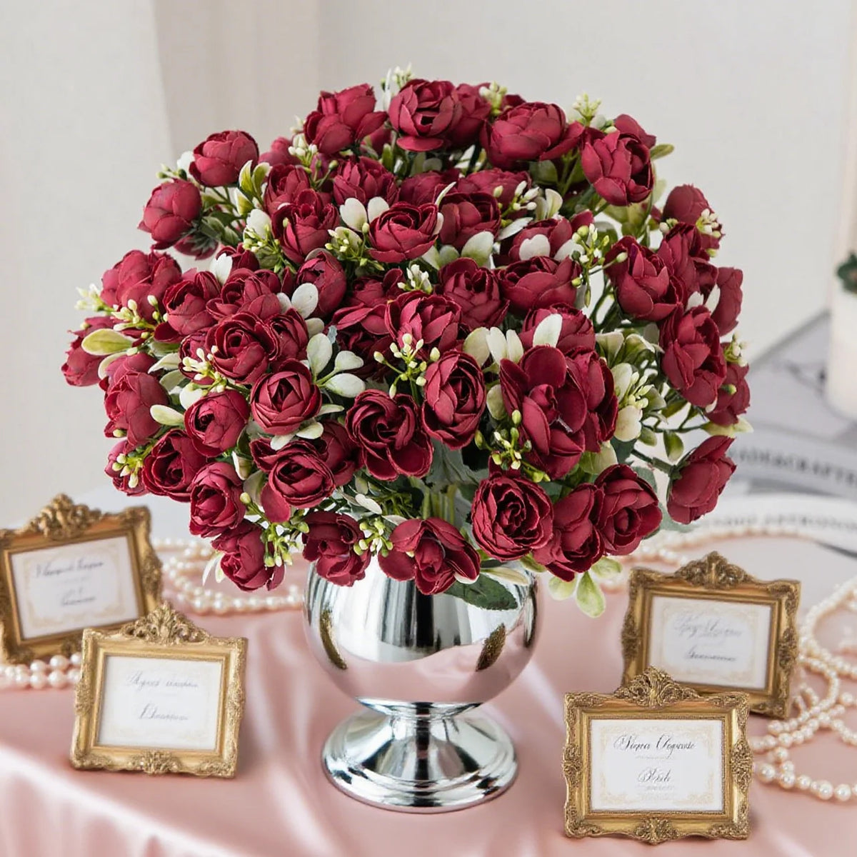 Artificial Silk Rose Bouquet for Wedding & Home Decor Artificial Silk Flowers Babs