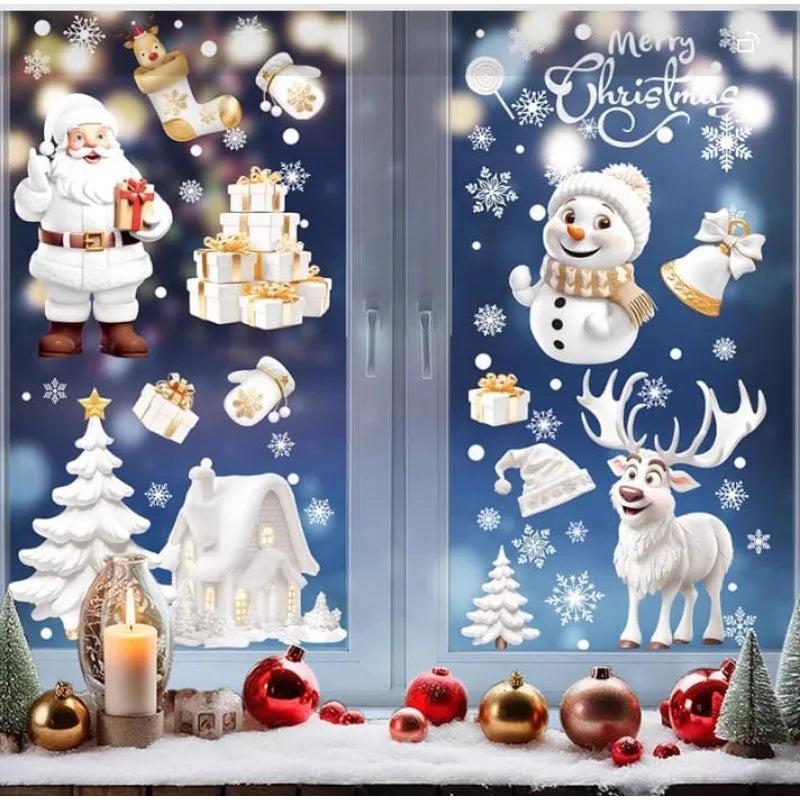 Christmas Window Clings – Santa, Snowman & Xmas Tree Decals Window Clings Decals Babs