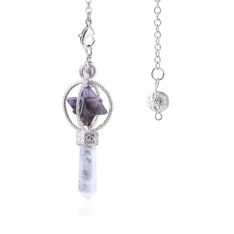 Natural Crystal Quartz Dowsing Pendulum Pendant – 1PC Crystal Pendulum Pendant Babs