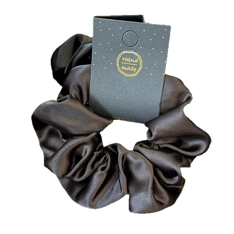 French Satin Silk Hair Scrunchie 13CM – Elegant Women's Accessory Satin Hair Scrunchie Babs
