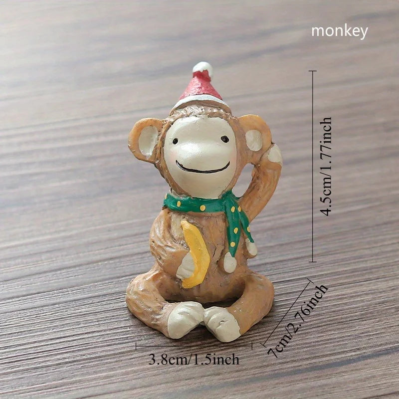 Mini Santa & Elk Resin Christmas Ornament – Holiday Decor Christmas Resin Ornament Babs