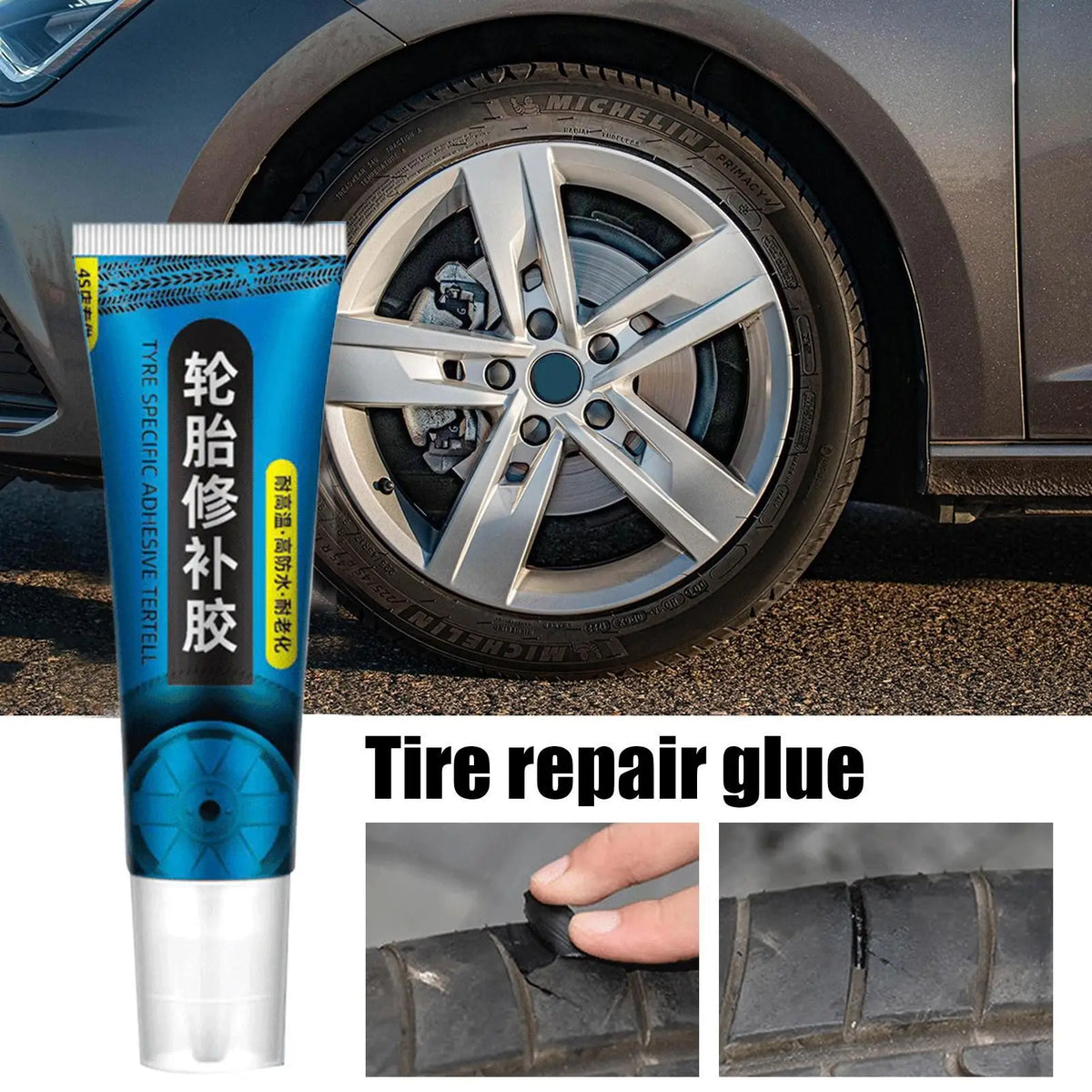 Tire Repair Black Rubber Glue – Waterproof Adhesive 60ml Tire Repair Adhesive Babs