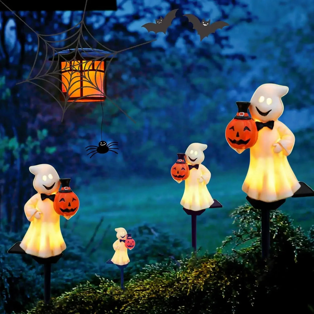 Solar Halloween Garden Stake Lights – Pumpkin Ghost Design Solar Garden Stake Light Babs