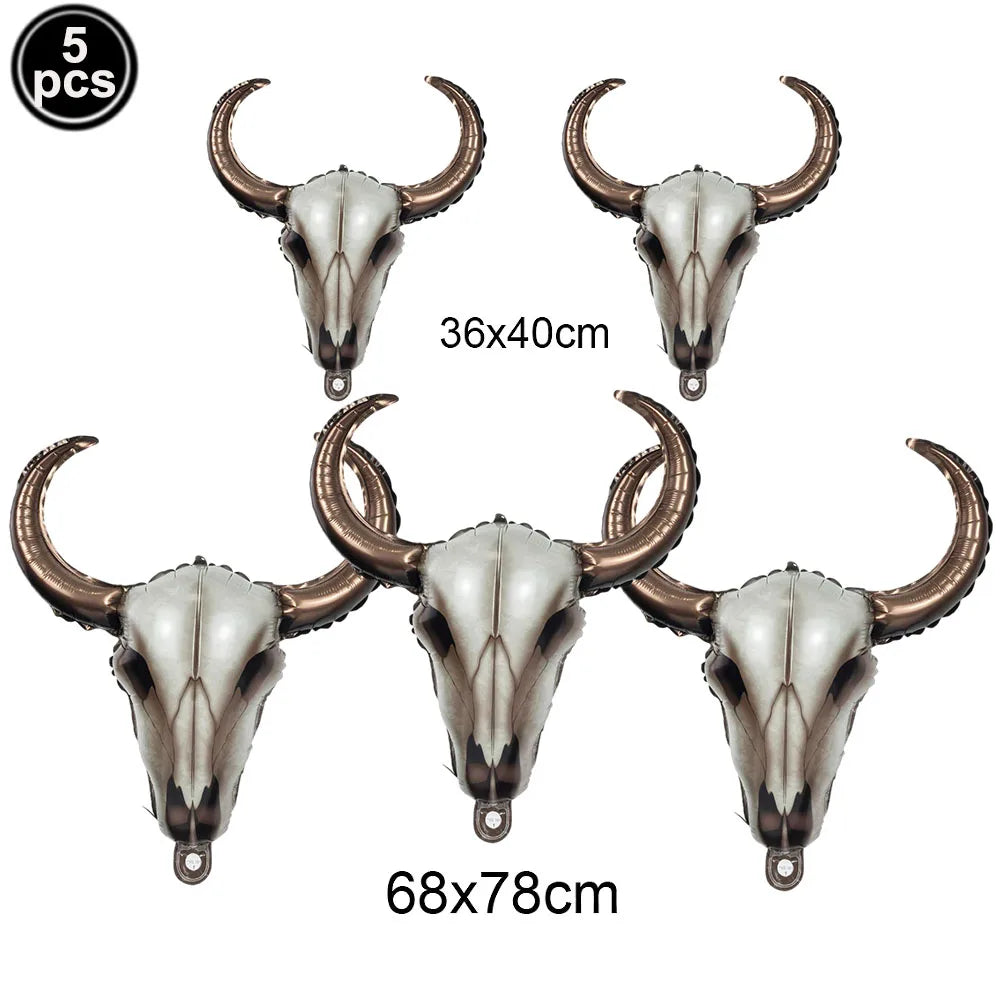 Western Cowboy Party Balloons – Boot Hat Pistol Foil Set